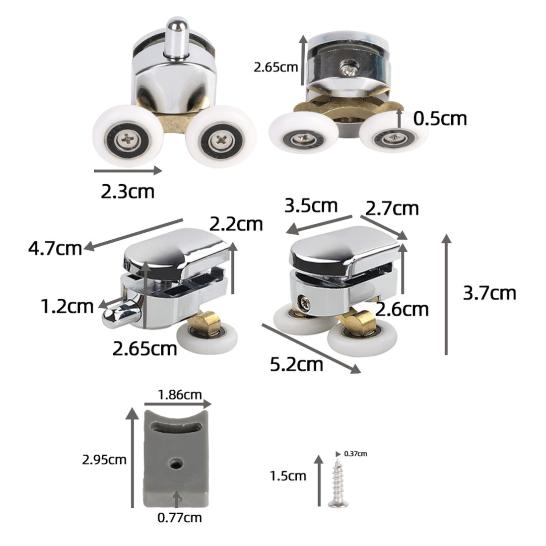 8pcs Shower Door Rollers – 23mm Sliding Glass Door Wheels & Runners Replacement Set