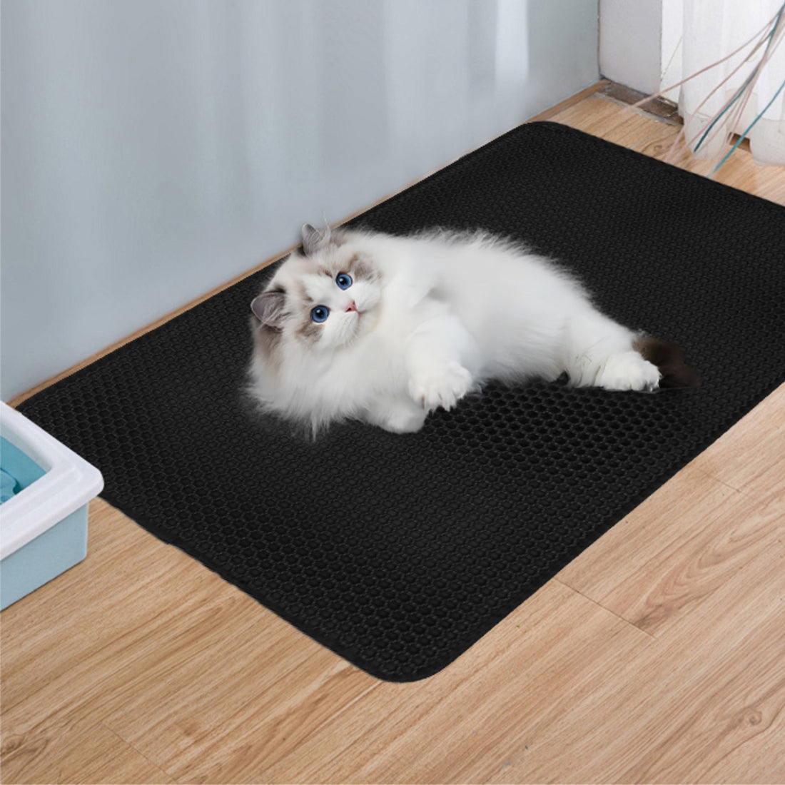 Double Layer Non-Slip Cat Litter Mat – Waterproof, Washable, Paw-Cleaning Trapper Pad
