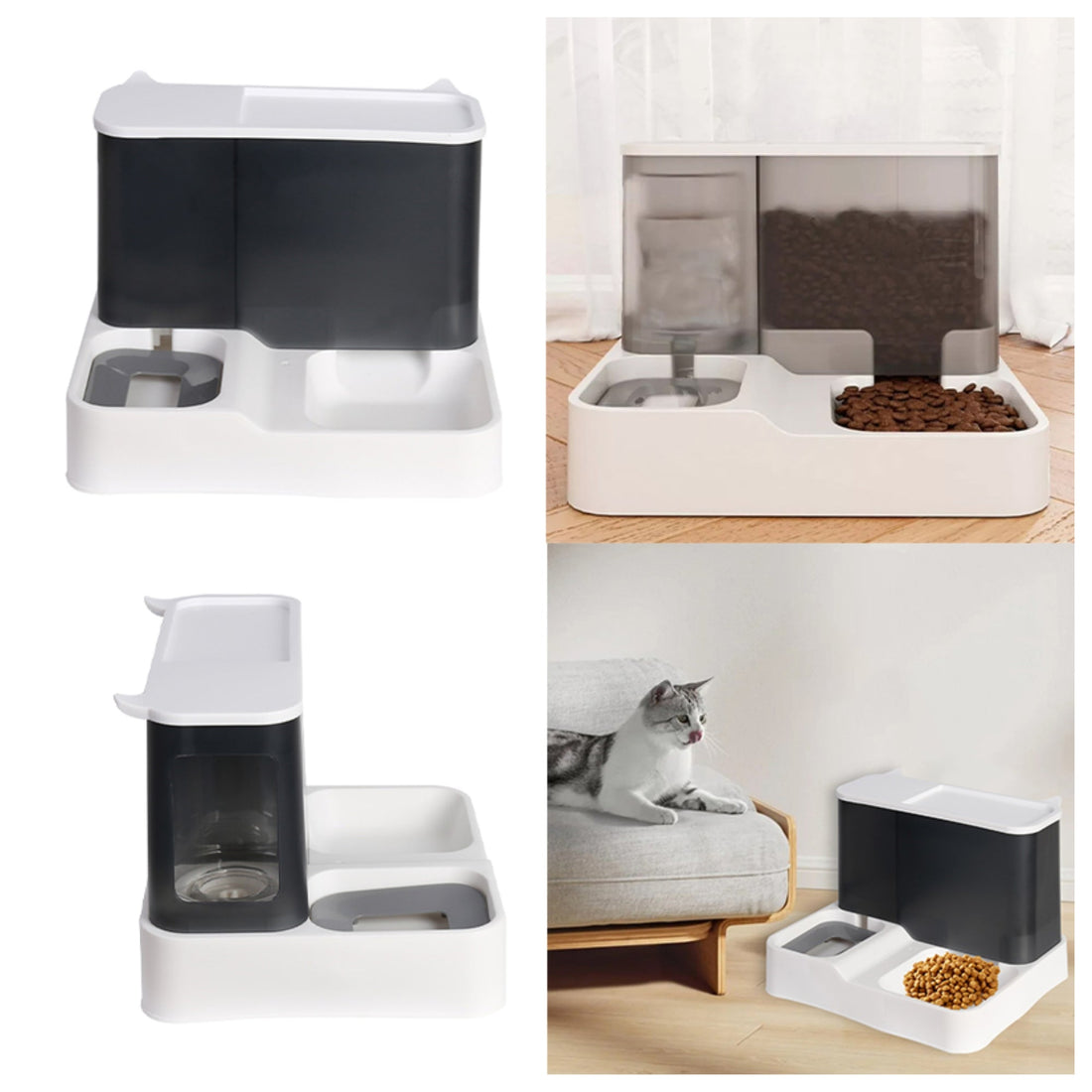 2-in-1 Automatic Pet Feeder & Water Dispenser – Self-Feeding Food and Water Bowl for Dogs & Cats