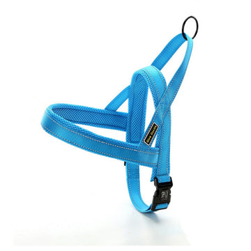 Adjustable Dog Car Seat Belt Harness Leash Blue (Size XS)