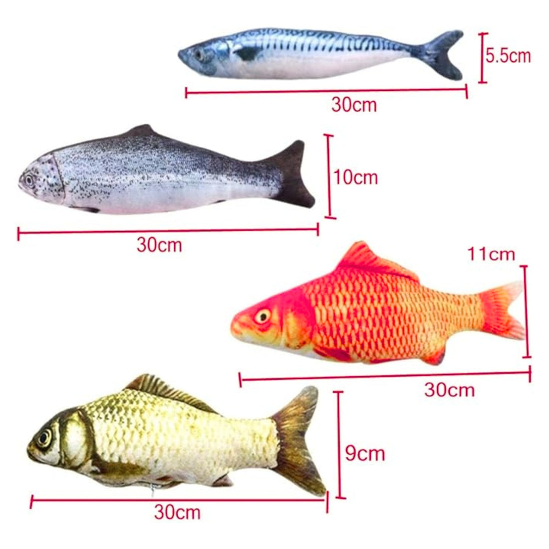 18 cm Pet Cat Soft Toy – Stuffed Fish Plush (Random Design)