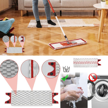 Min 2pcs – Microfiber mop pads for Vileda 1/2 spray mop. Single buckle design, reusable & durable for household cleaning.