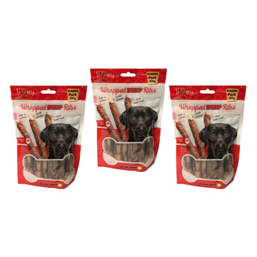 320g Dog Treats Wrapped Beef Ribs for Chewing & Training