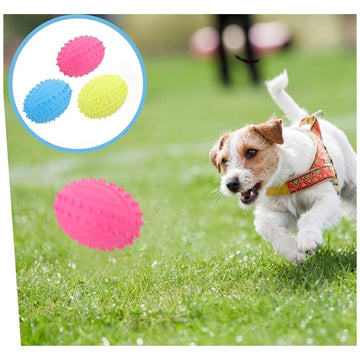 13cm Squeaky Rugby Ball Dog Toy – Fun & Durable Random Color