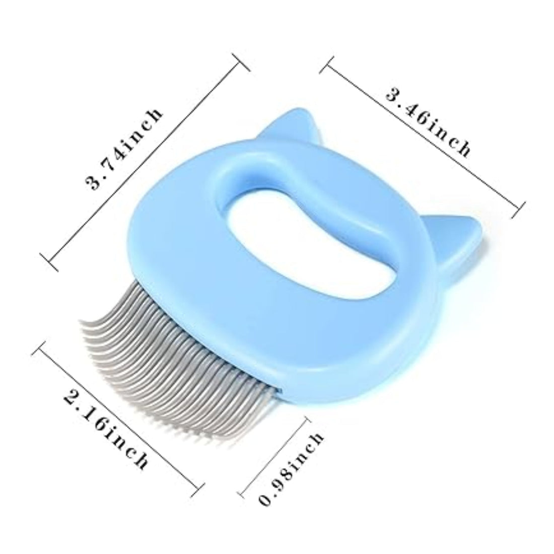 Plastic Cat Shaped Pet Grooming Brush Comb – 9 x 9 cm Random Colour