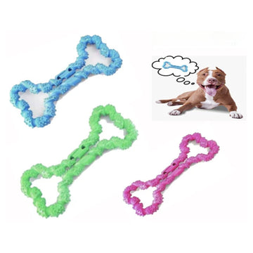 18 cm Silicone Bone Chew Toy for Dogs – Random Color