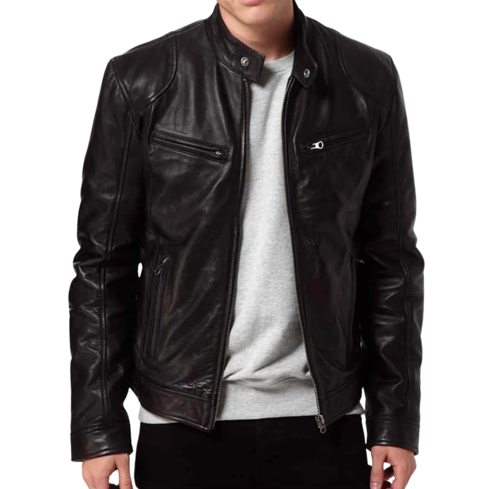 Men’s Black Leather Fashion Jacket