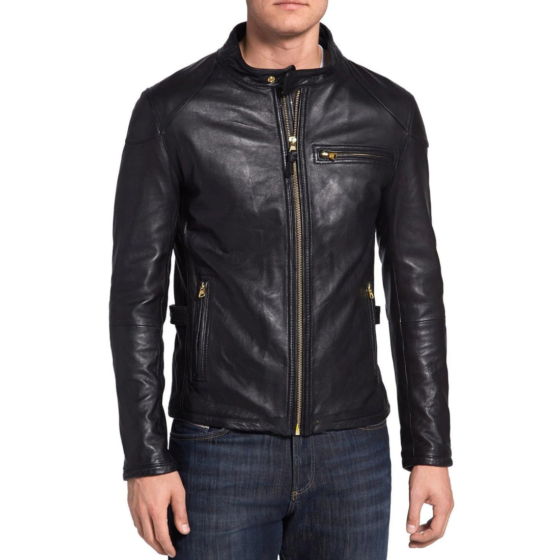 Men’s Black Leather Fashion Jacket