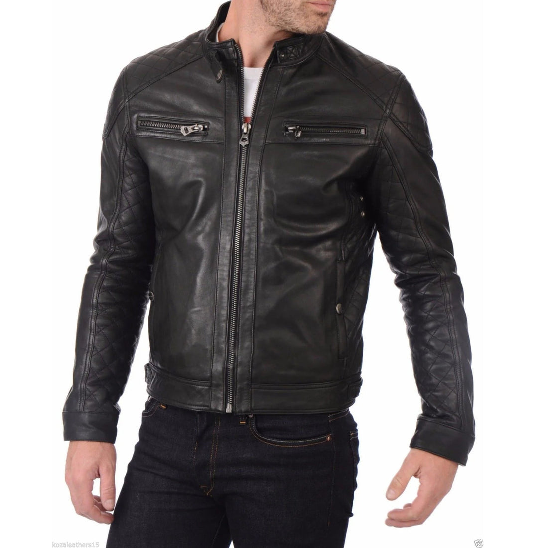 Men’s Black Leather Fashion Jacket