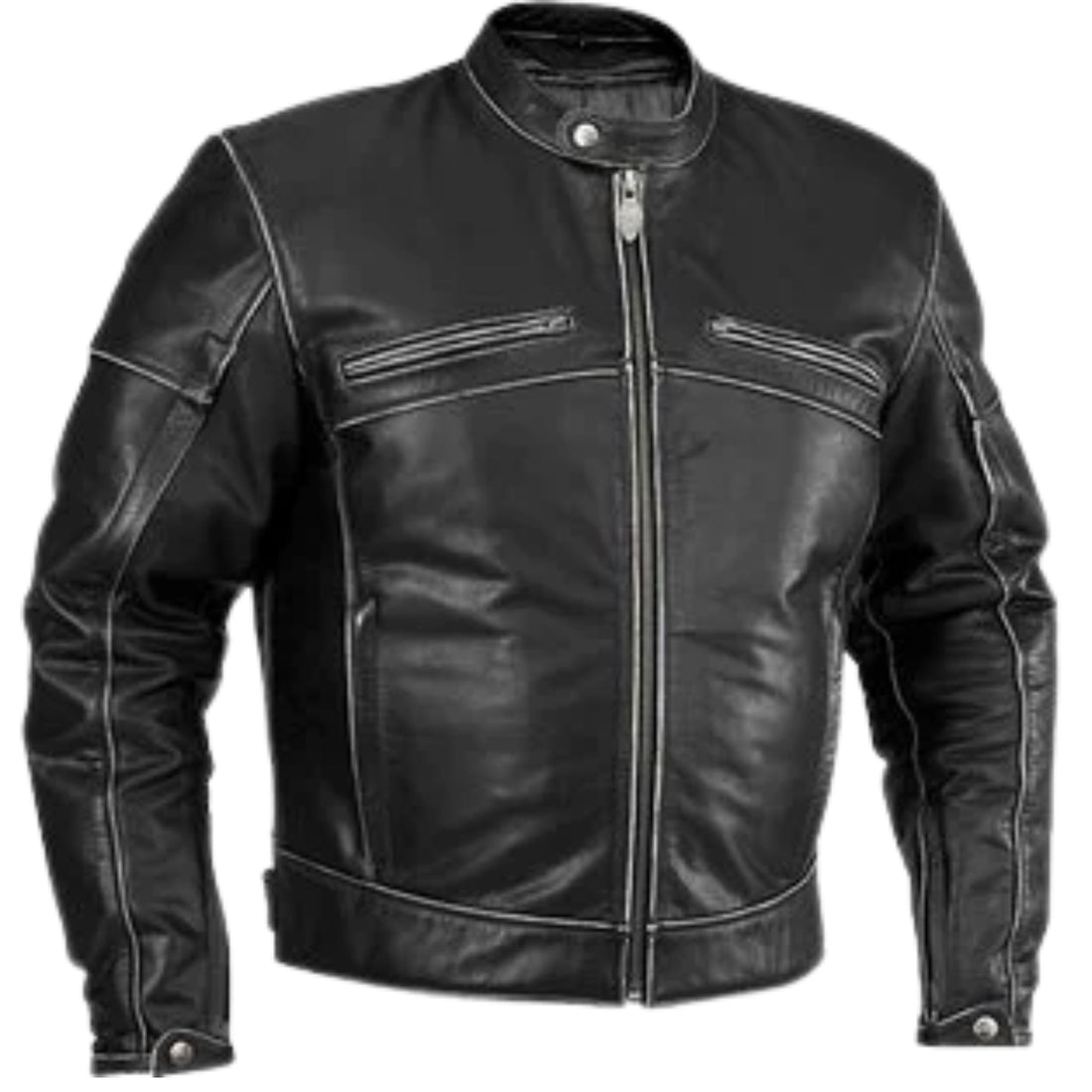 Men’s Black Genuine Leather Fashion Jacket