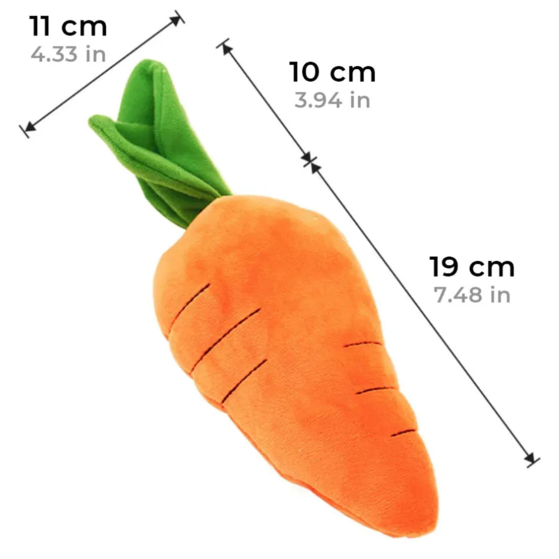 Squeaky Dog Soft Toy – Carrot Shape 13 cm Random Colour