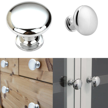 28mm Zinc Alloy Round Cabinet Knobs – Stainless Steel Drawer & Cupboard Handles