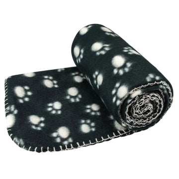 Paw Print Soft Fleece Pet Blanket – 119 x 98 cm Random Colour