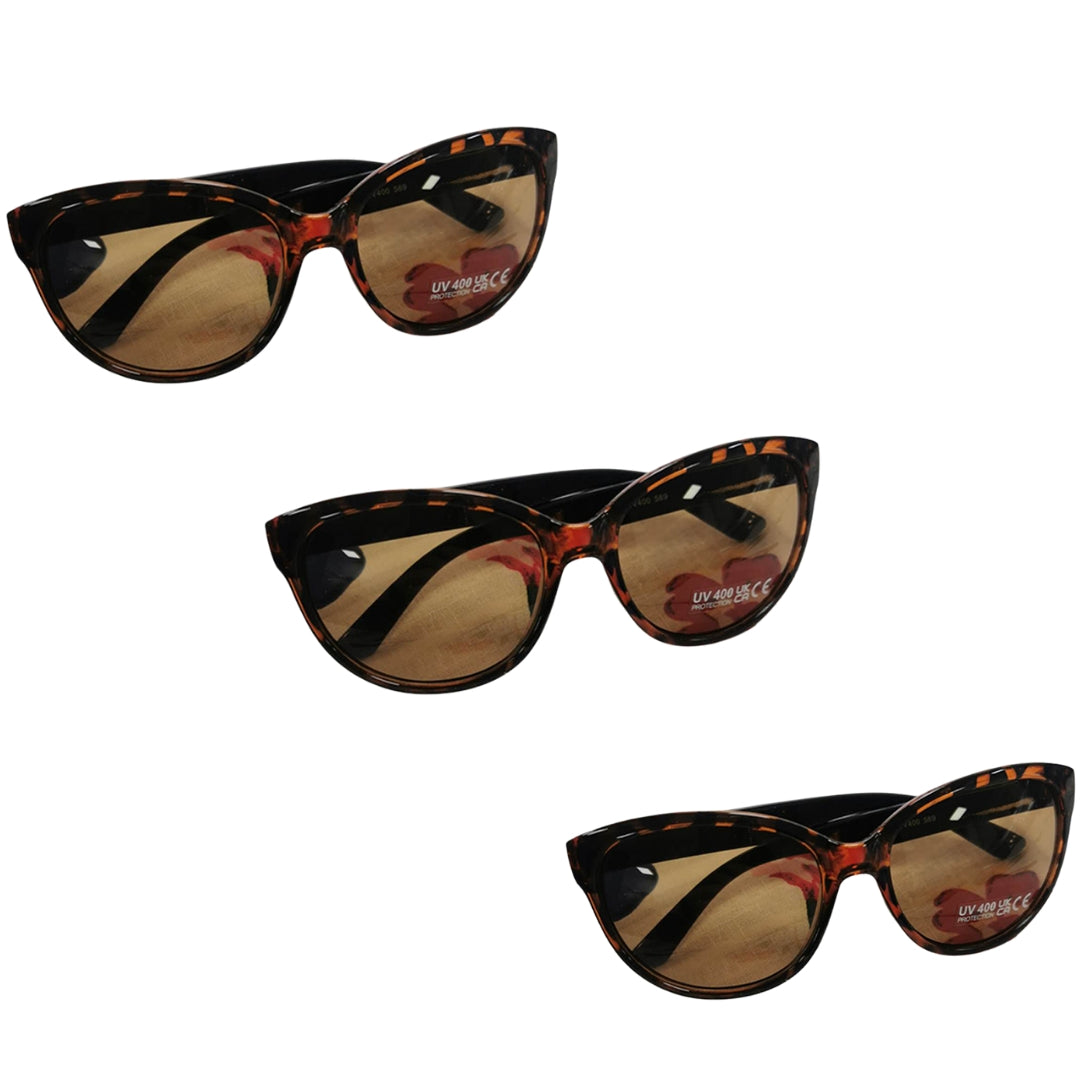 Ladies Tortoise Shell Sunglasses Classic Retro UV400 Eye Protection