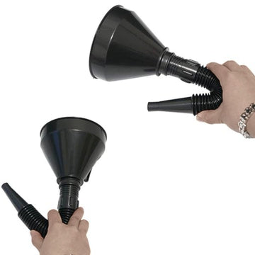 Black Flexible Oil Funnel with Detachable Neck For Car, Van, Petrol & Diesel Use