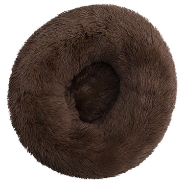 Detachable Plush Donut Pet Bed XL 100cm Coffee for Dogs & Cats