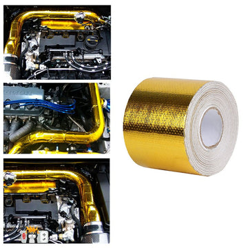 10m x 5cm Gold Heat Shield Reflective Tape Self-Adhesive Thermal Wrap for Car Engines