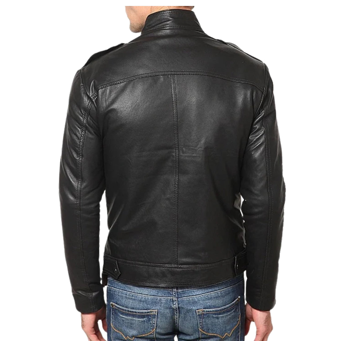 Men’s Black Genuine Leather Fashion Jacket
