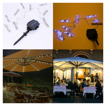Waterproof Parasol Umbrella LED Fairy Lights  104 LEDs, Cool White
