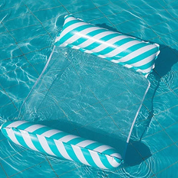 Inflatable Swimming Hammock Blue Pool Float Lounge Bed for Summer Relaxation