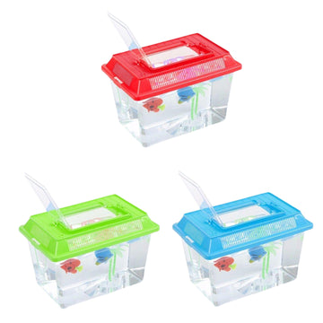 Plastic Starter Aquarium Fish Tank with Handle Lid 26.5cm