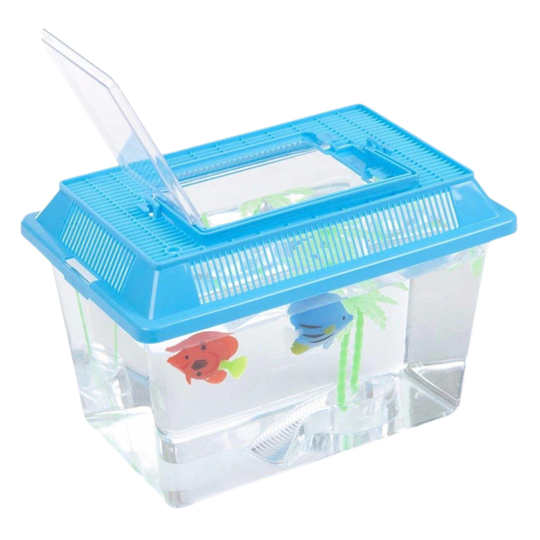 Plastic Starter Aquarium Fish Tank with Handle Lid 26.5cm