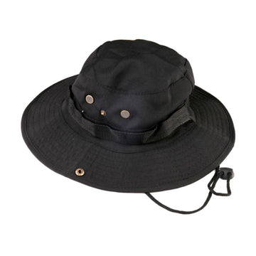 Boonie Sun Hat Black Bucket Safari Fishing Hat for Men & Women