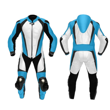 Men’s Black 1-Piece Motorbike Leather Racing Suit