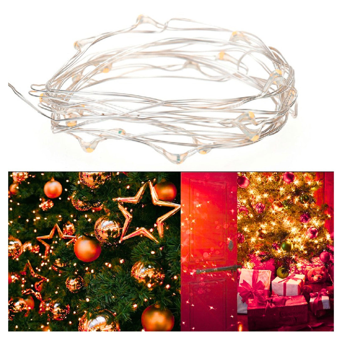 2M Warm White 20 LED Battery Powered Fairy Wire Lights Waterproof