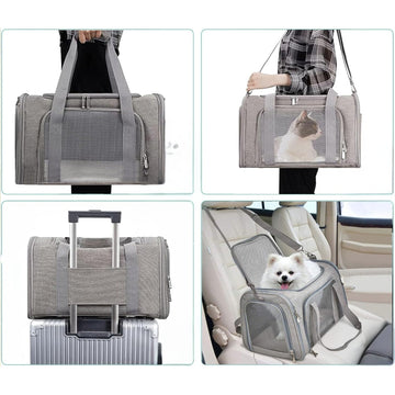 Large Black Soft Pet Carrier Bag for Cats & Puppies | Foldable & Travel-Friendly