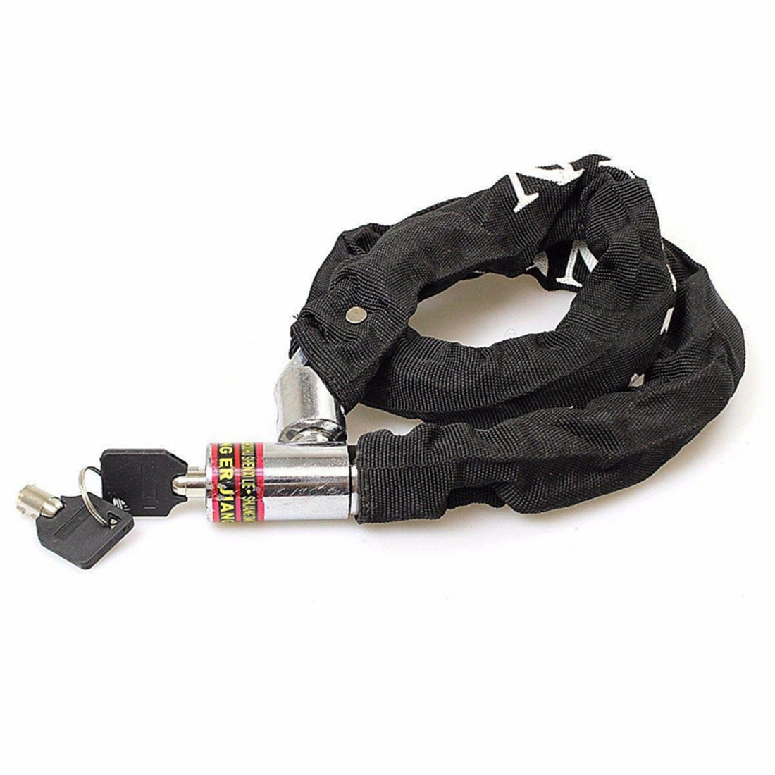 Classic Black Bicycle Chain Lock with Keys Heavy Duty Bike Security Lock