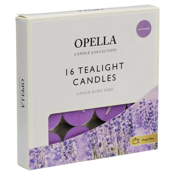 Opella Tealight Candles 16 Pack, 8-Hour Long Burn