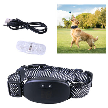 Rechargeable Waterproof Anti-Bark Dog Training Collar Black