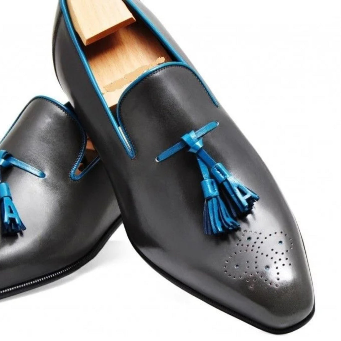 Handmade Classic Black Leather Dress Shoes - Bespoke Formal & Smart Casual Wear