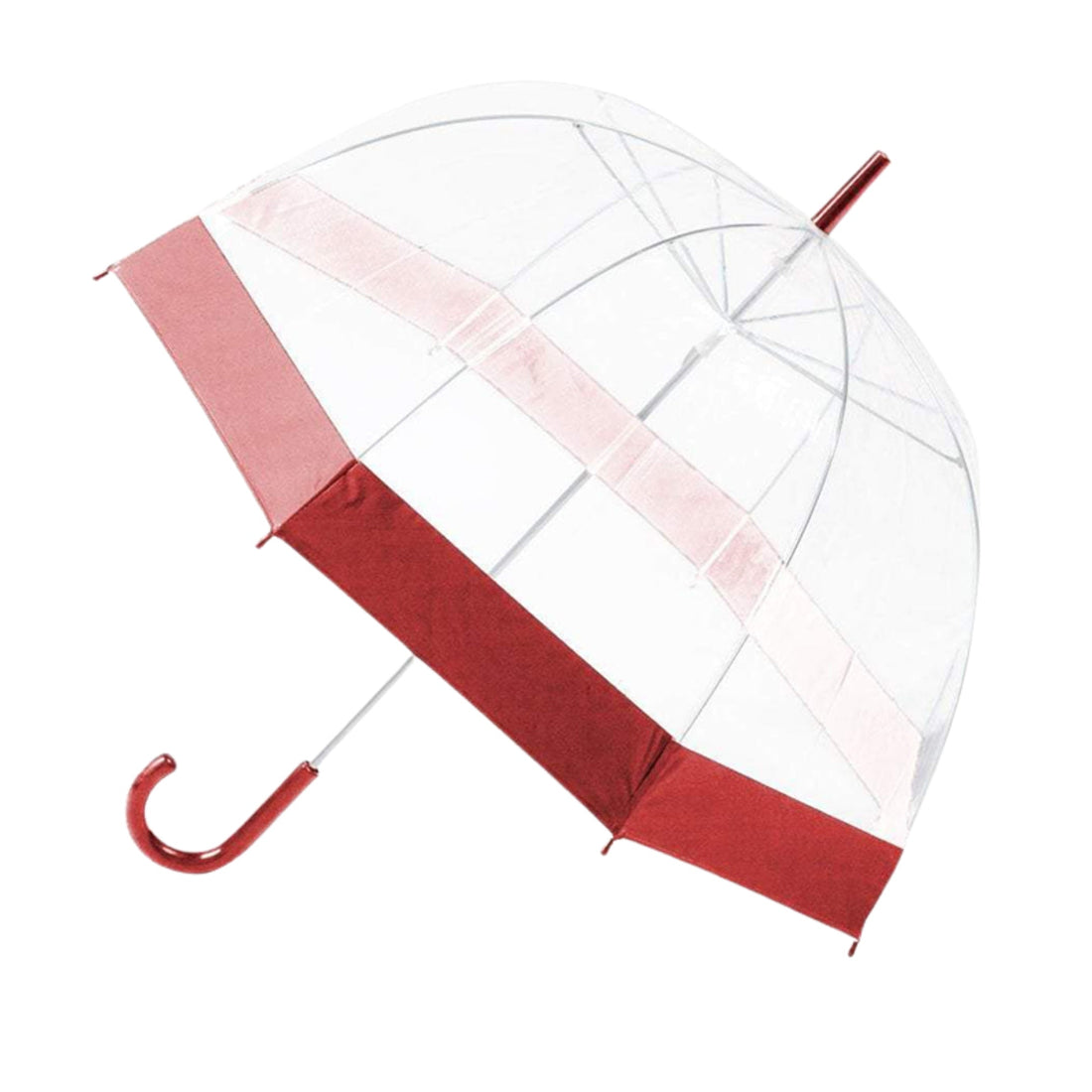 84 cm Transparent Umbrella with Coloured Border Stick Rain Canopy Random Colour