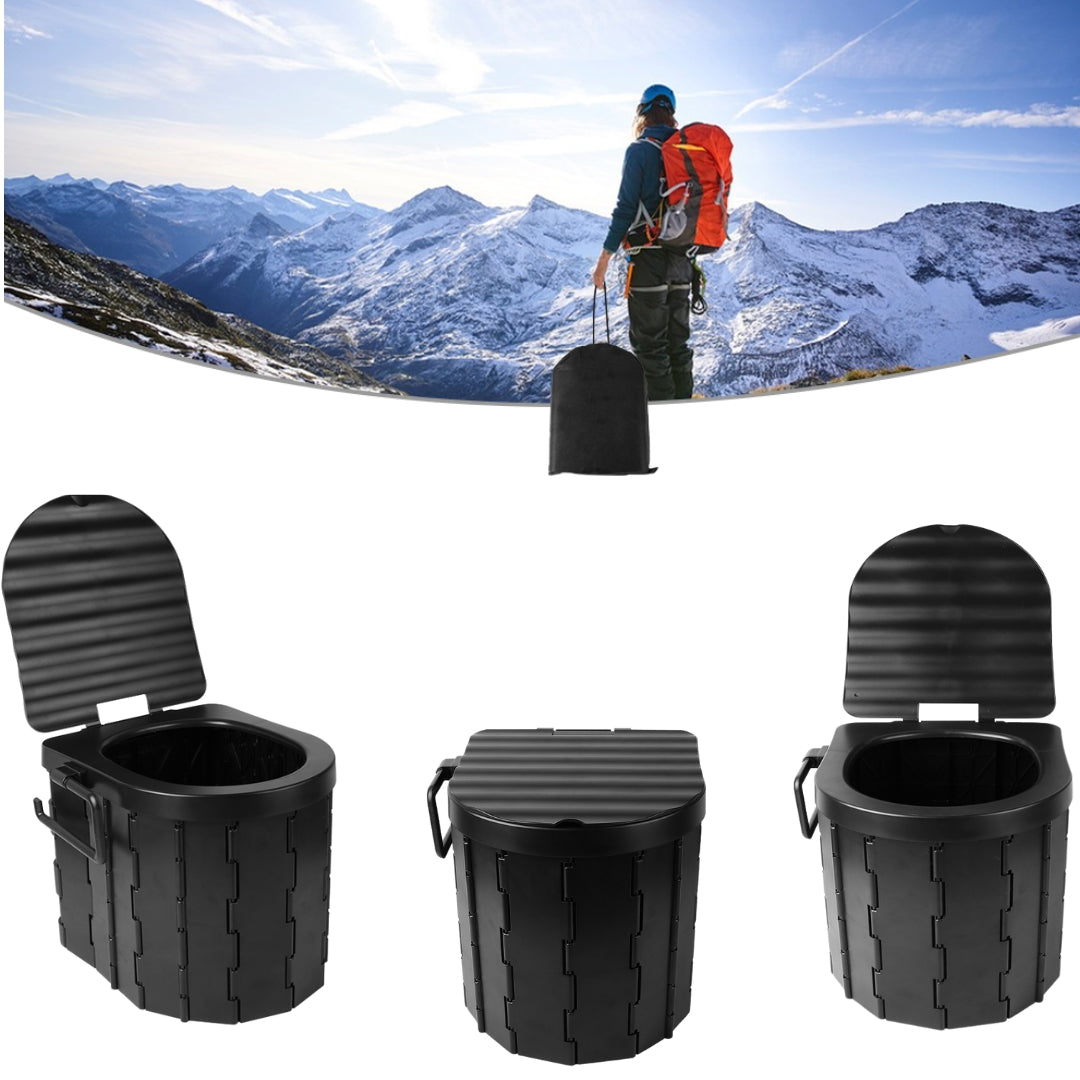 Portable Folding Travel Toilet Outdoor Potty with 12 Waste Bags (Camping, Car, Hiking)