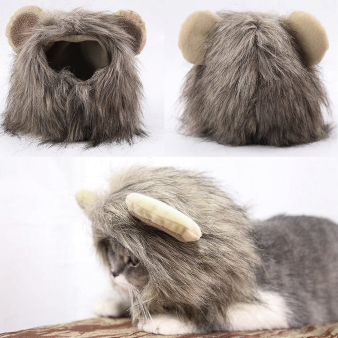 Pet Costume Lion Mane Hood for Small Dogs & Cats Halloween Fun