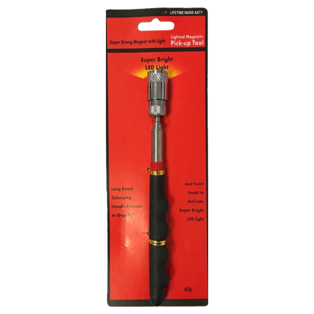 8LB Telescopic Magnetic LED Flashlight Pick-Up Tool Torch