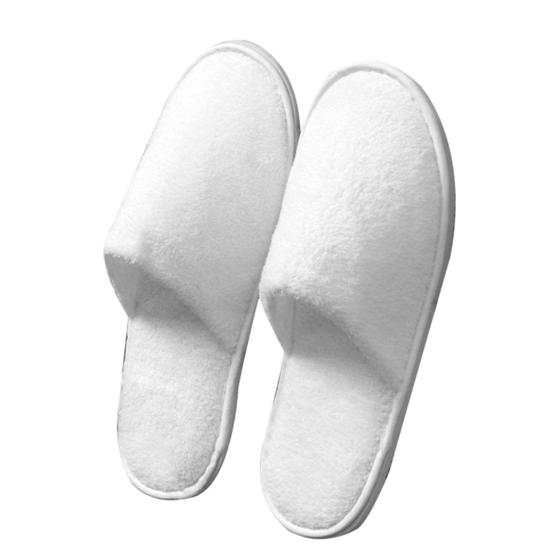 10 Pairs Hotel Spa Slippers – White Closed Toe Terry Coral Fleece (29cm)
