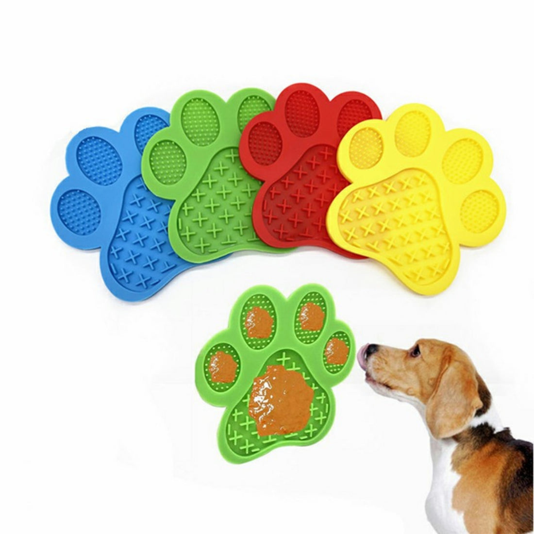 Non-Slip Silicone Dog Lick Pad Yellow Pet Feeder Mat for Cats & Dogs