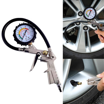 Car & Van Tire Inflator with Pressure Gauge 23 cm Air Tool Kit (25/D)