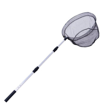 Folding Telescopic Fishing Landing Net 3-Section Extendable Pole Handle with Mesh