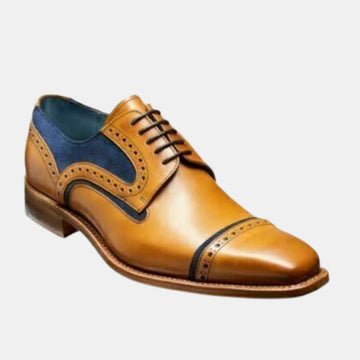 Handmade Two-Tone Leather Button Shoes - Bespoke Men's Formal Dress Boots