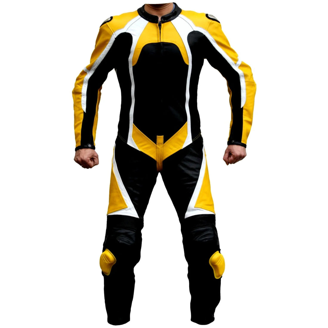 Men’s Black 1-Piece Motorbike Leather Racing Suit