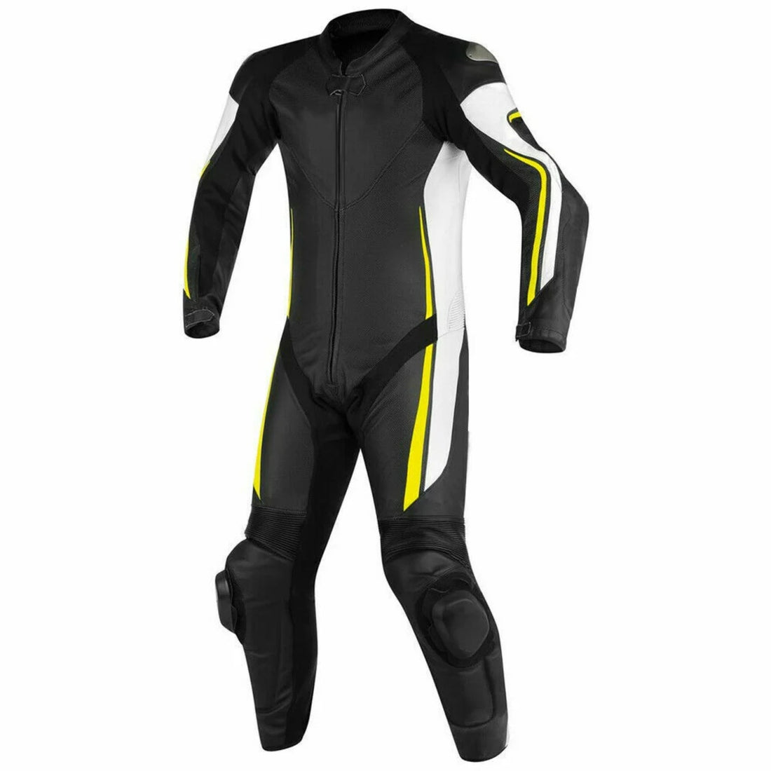Men’s Black 1-Piece Motorbike Leather Racing Suit