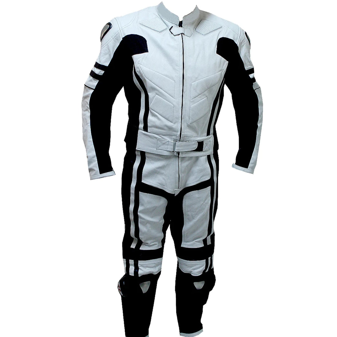 Men’s Black 2-Piece Motorbike Leather Racing Suit
