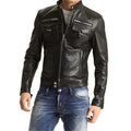 Men’s Black Genuine Leather Fashion Jacket