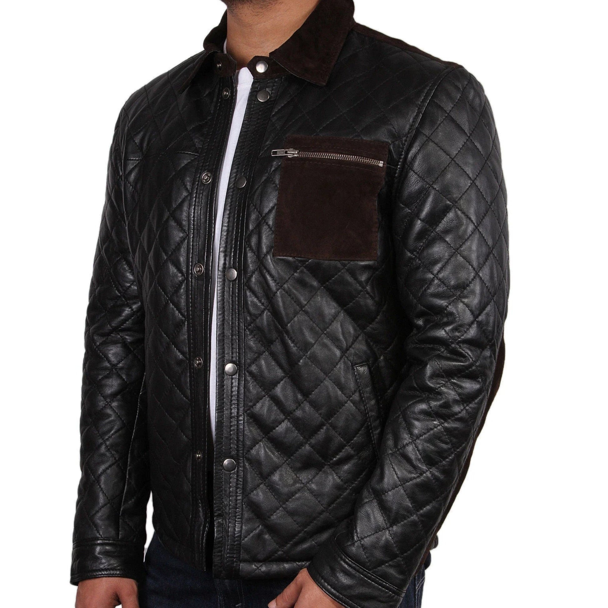 Men’s Black Genuine Leather Fashion Jacket