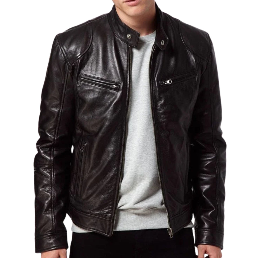 Men’s Black Original Leather Fashion Jacket