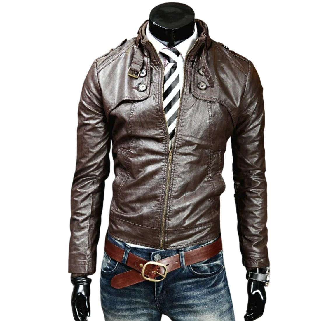 Men’s Brown Fashion Leather Jacket